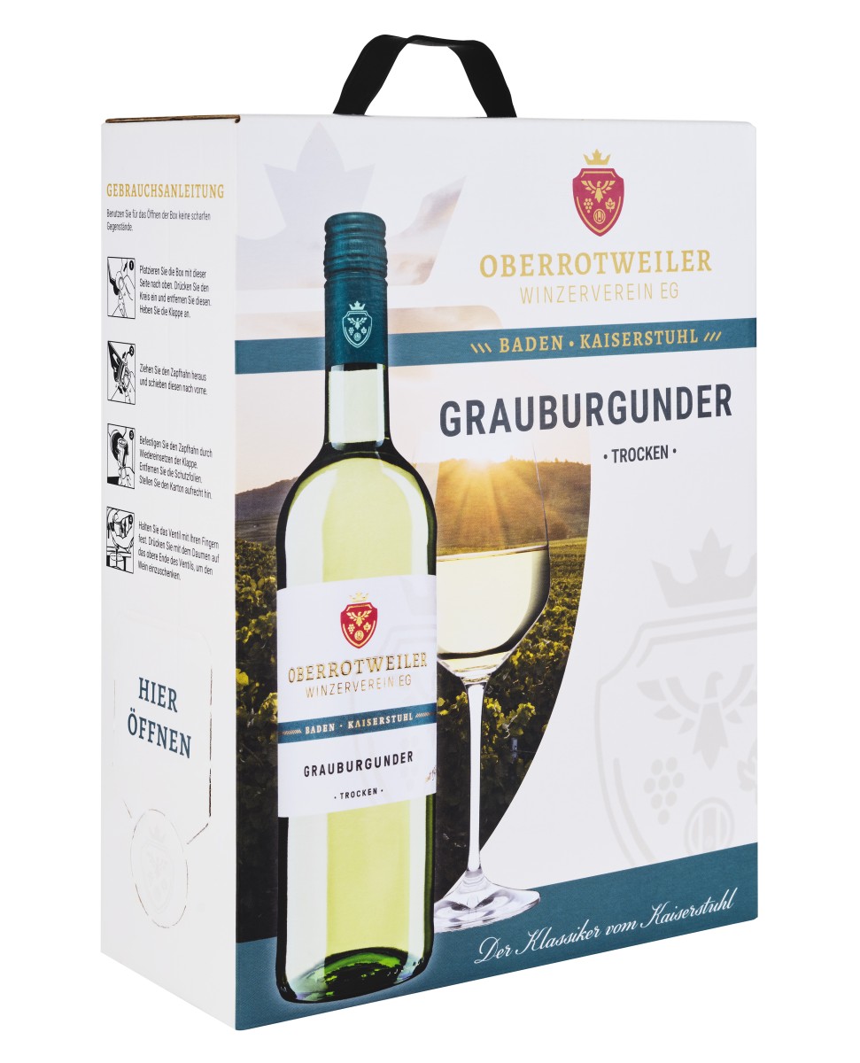 Bag in Box Grauburgunder Qw trocken 3 L "Motiv" Bag in Box Grauburgunder Qw trocken 3 L "Motiv"